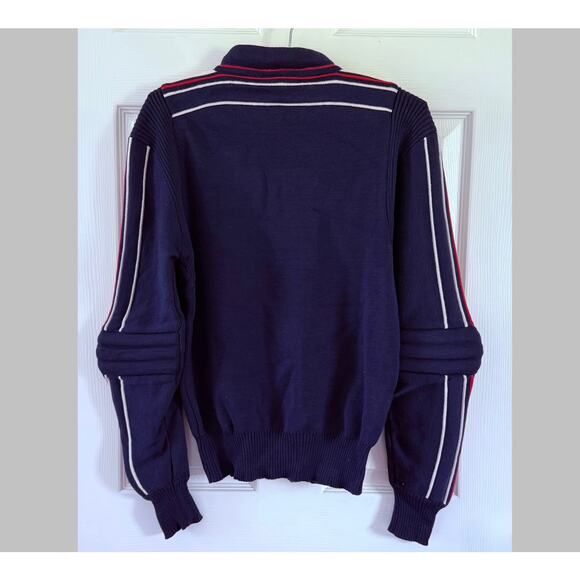 Rare Vtg 80s OSSI Padded Quarter Zip Ski Half Zip‎ Sweater 100% Pure Wool - Picture 2 of 9